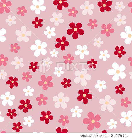 Floral seamless pattern with pink flower. - Stock Illustration ...
