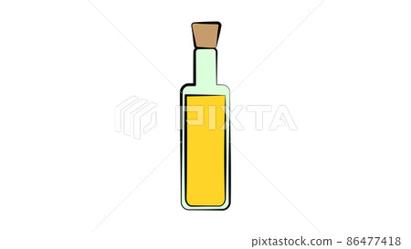 vector illustration. oil in a small bottle. yellow sunflower oil for frying and adding to salads. Vector graphics. image for design vector illustration. oil in a small bottle. yellow sunflower oil for frying and adding to salads. Vector graphics. image for design 86477418