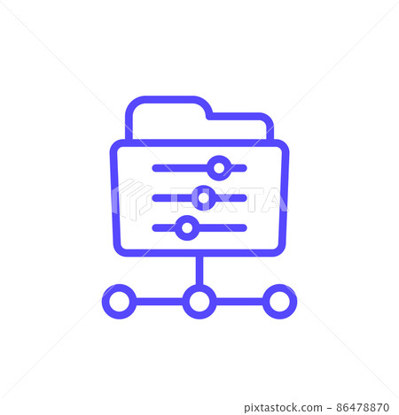 folder settings linear icon on white folder settings linear icon on white 86478870