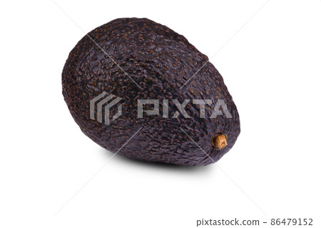 Ripe fresh avocado isolated on white background.  86479152