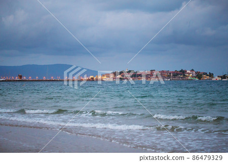 Beautiful Nessebar at sunset, summer, sea, happiness Beautiful Nessebar at sunset, summer, sea, happiness 86479329