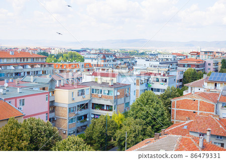 Beautiful roofs of Nessebar, view from above-summer, sun Beautiful roofs of Nessebar, view from above-summer, sun 86479331
