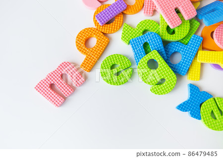 Multicolored letters. Letters for the study of children in kindergarten or school, fluted letters, tactile letters. Multicolored letters. Letters for the study of children in kindergarten or school, fluted letters, tactile letters. 86479485