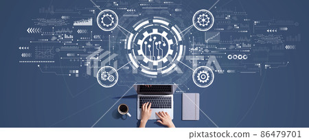 Automation concept with person working with laptop 86479701