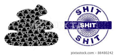 Shit Recursive Composition of Shit Items and Textured Shit Round Guilloche Stamp Shit Recursive Composition of Shit Items and Textured Shit Round Guilloche Stamp 86480242