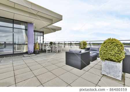 Rooftop terrace with a great view of the surrounding area 86480359