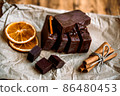 Dark chocolate, handmade sweet coffee soap, aromatic cinnamon and sweets. whole bean coffee 86480453