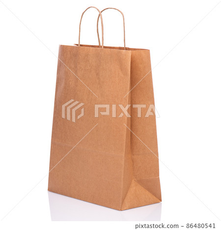 Brown paper bag on white Brown paper bag on white 86480541