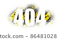 Grunge halvton yellow and black color and inscription 404 error design flat style vector illustration. isolated on white. 86481028