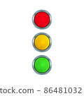 Traffic light symbol design flat style vector illustration, isolated on white. 86481032