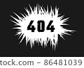 Black background with sharp pointed edges, and spiked inscription 404 design flat style vector illustration. isolated on white. 86481039