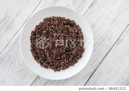 Plate of Black quinoa 86481322