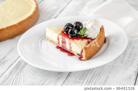 Traditional cheesecake wedge 86481326