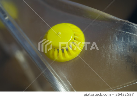 Vent on safety glasses. Ventilation of protective glasses against fogging of glass. Selective focus Vent on safety glasses. Ventilation of protective glasses against fogging of glass. Selective focus 86482587