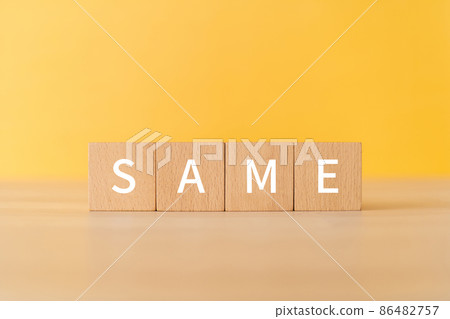 Building blocks with "SAME" written on them 86482757