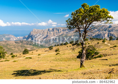 View of Rocche del Crasto near Alcara Li Fusi town in the Nebrodi Park, Sicily View of Rocche del Crasto near Alcara Li Fusi town in the Nebrodi Park, Sicily 86482962