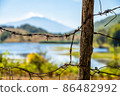 View of Biviere lake with Etna volcano, Nebrodi National Park, Sicily, Italy 86482992