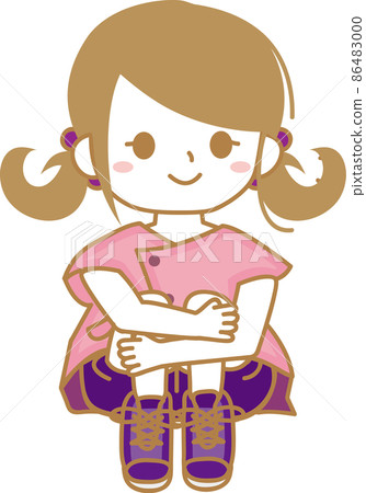 Girl physical education cute elementary school... - Stock Illustration ...