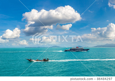 Ferry near Koh Phangan island Ferry near Koh Phangan island 86484297