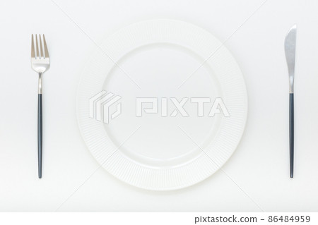Plate, knife and fork 86484959