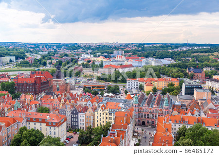 Gdansk, aerial view, Poland 86485172