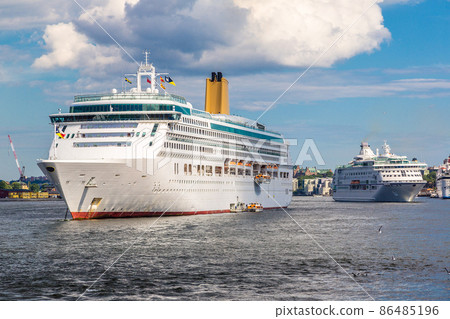 The big Cruise Ship Aurora in Stockholm 86485196