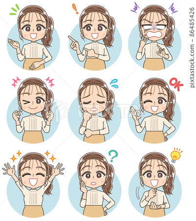 Fashionable apparel Minato-ku girls' illustrations 86485426