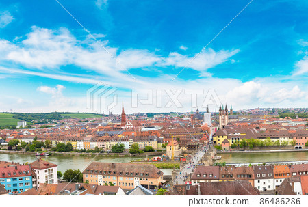 Panoramic aerial view of Wurzburg Panoramic aerial view of Wurzburg 86486286