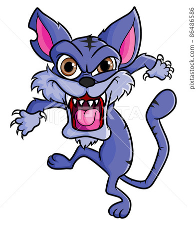 The angry and crazy cat is scary the people The angry and crazy cat is scary the people 86486586