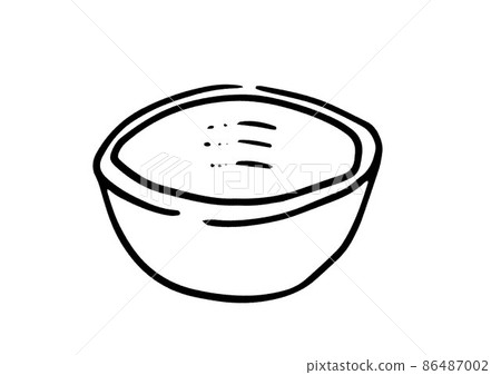 Handwritten illustration of cooking bowl monochrome Handwritten illustration of cooking bowl monochrome 86487002