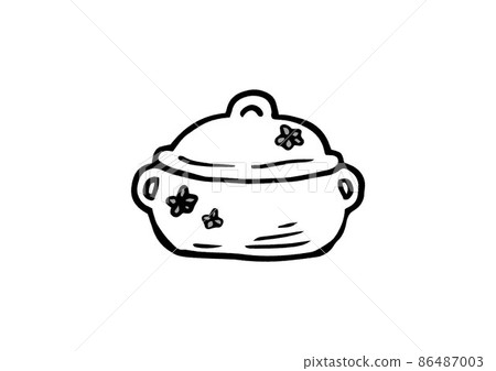 陶罐單色的手寫插圖 陶罐單色的手寫插圖 86487003