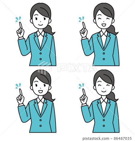 Female in a suit with her index finger (simple) Female in a suit with her index finger (simple) 86487035