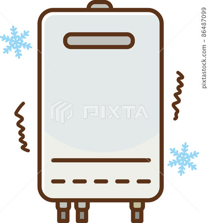 Illustration of a frozen water heater 86487099