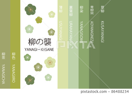 日本傳統色卡薩內色柳襲 日本傳統色卡薩內色柳襲 86488234