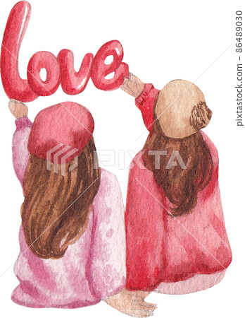 Paris love with Eiffel watercolor clipart icon png 86489030
