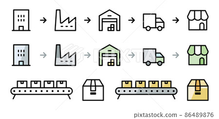 Supply chain business icon set 86489876