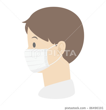 一個戴著面具的男人的側面插圖 86490101