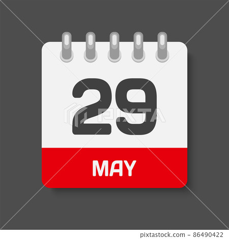 Icon day date 29 May, template calendar page Icon day date 29 May, template calendar page 86490422