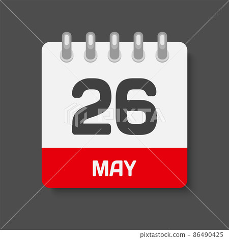 Icon day date 26 May, template calendar page Icon day date 26 May, template calendar page 86490425