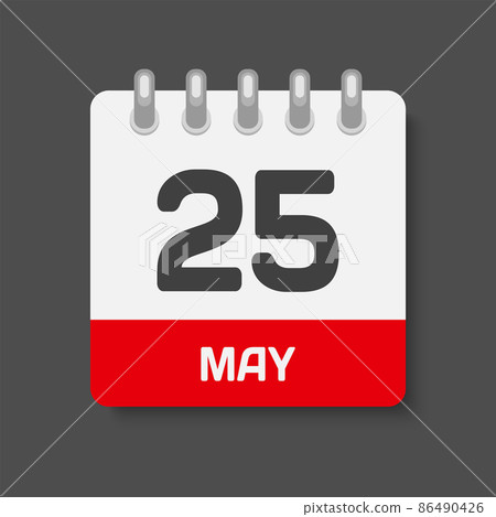Icon day date 25 May, template calendar page Icon day date 25 May, template calendar page 86490426