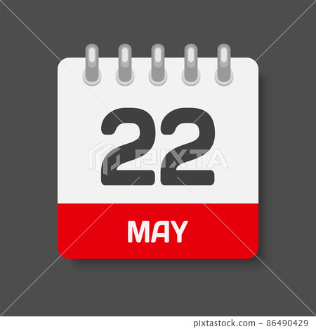 Icon day date 22 May, template calendar page Icon day date 22 May, template calendar page 86490429