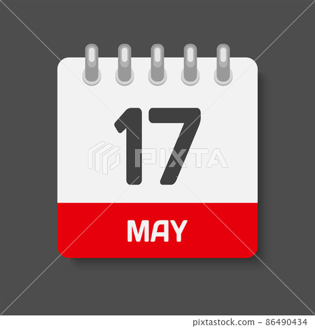 Icon day date 17 May, template calendar page 86490434