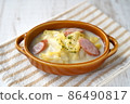 Chinese cabbage and sausage boiled in cream that you want to eat in the cold winter 86490817