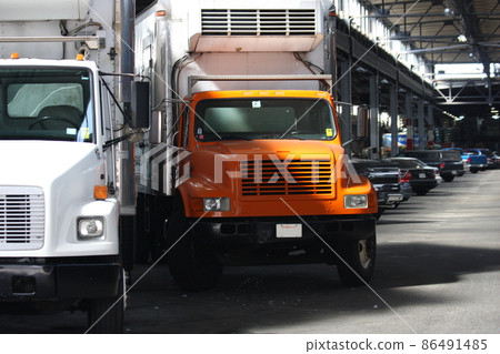 American bonnet truck parked in the garage 86491485
