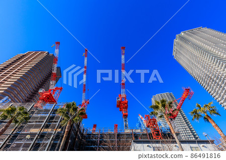 東京江東區 Shinonome 城市景觀 W Comfort Towers 和正在建設中的公寓 86491816