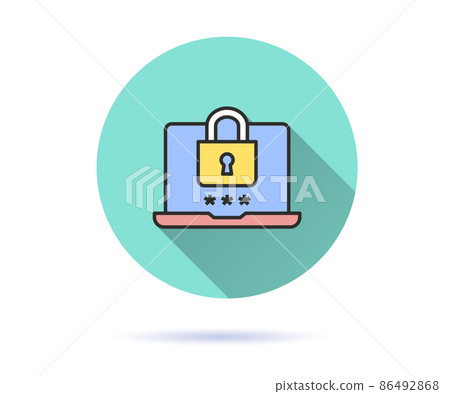 Internet security icon with long shadow for graphic and web design. Internet security icon with long shadow for graphic and web design. 86492868