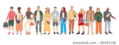 Group of Fashion People Characters. Group of Fashion People Characters. 86493186