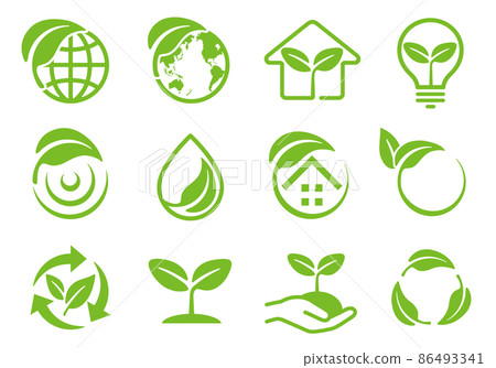 Leaf ecology icon illustration set Leaf ecology icon illustration set 86493341