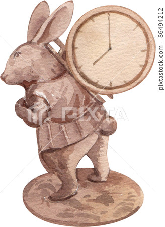 Vintage writer elements set with typewriter books coffee eyeglasses magnifier lamp notebook retro globe telephone isolated watercolor illustration 86494212