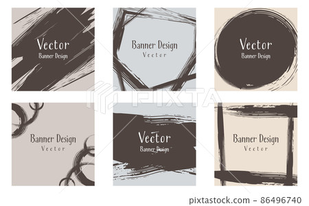 毛筆/毛筆/手寫/方形橫幅模板/別緻的顏色（帶示例字符） 86496740